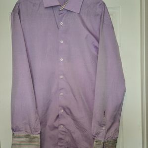 BUGATCHI UOMO REVERSIBLE FRENCH CUFF SHIRT